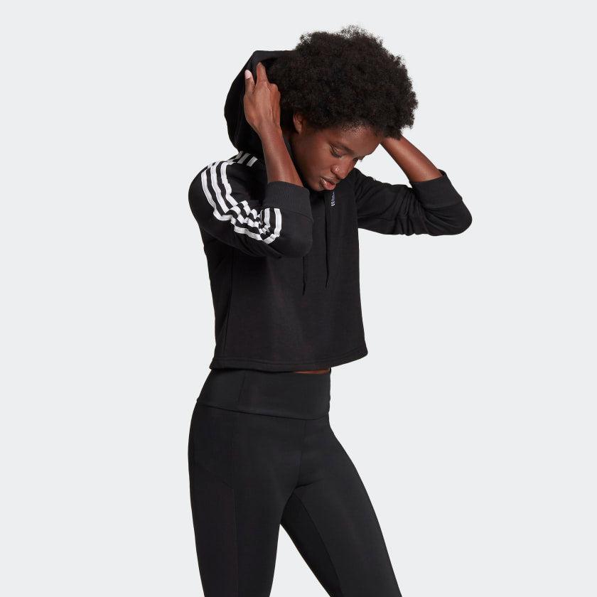 FELPA DONNA W 3S FT CRO HD BLACK/WHITE