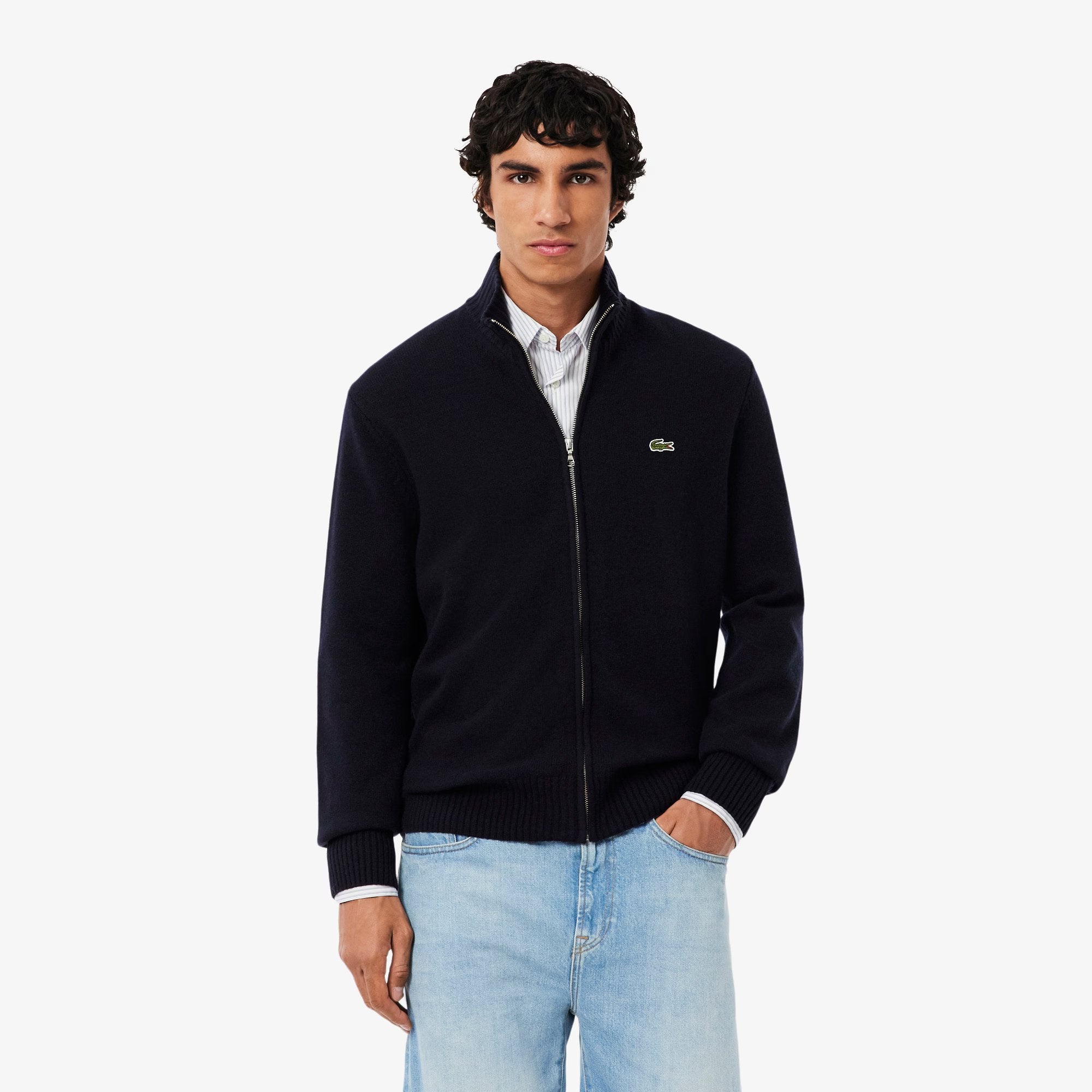 MAGLIONE CON ZIP LUNGA LACOSTE
