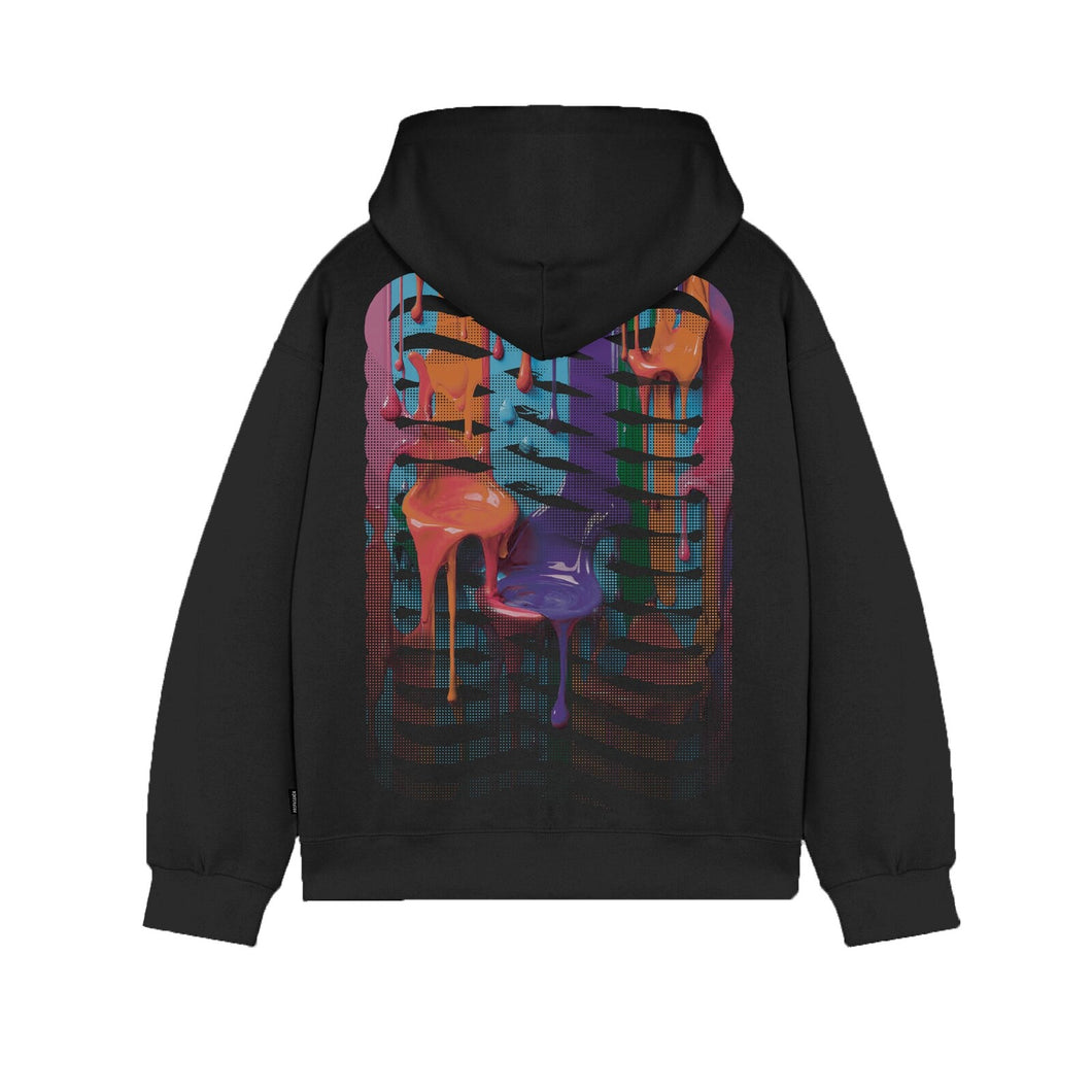 FELPA DONNA HOODIE RIBS DROPS WOMAN NERO