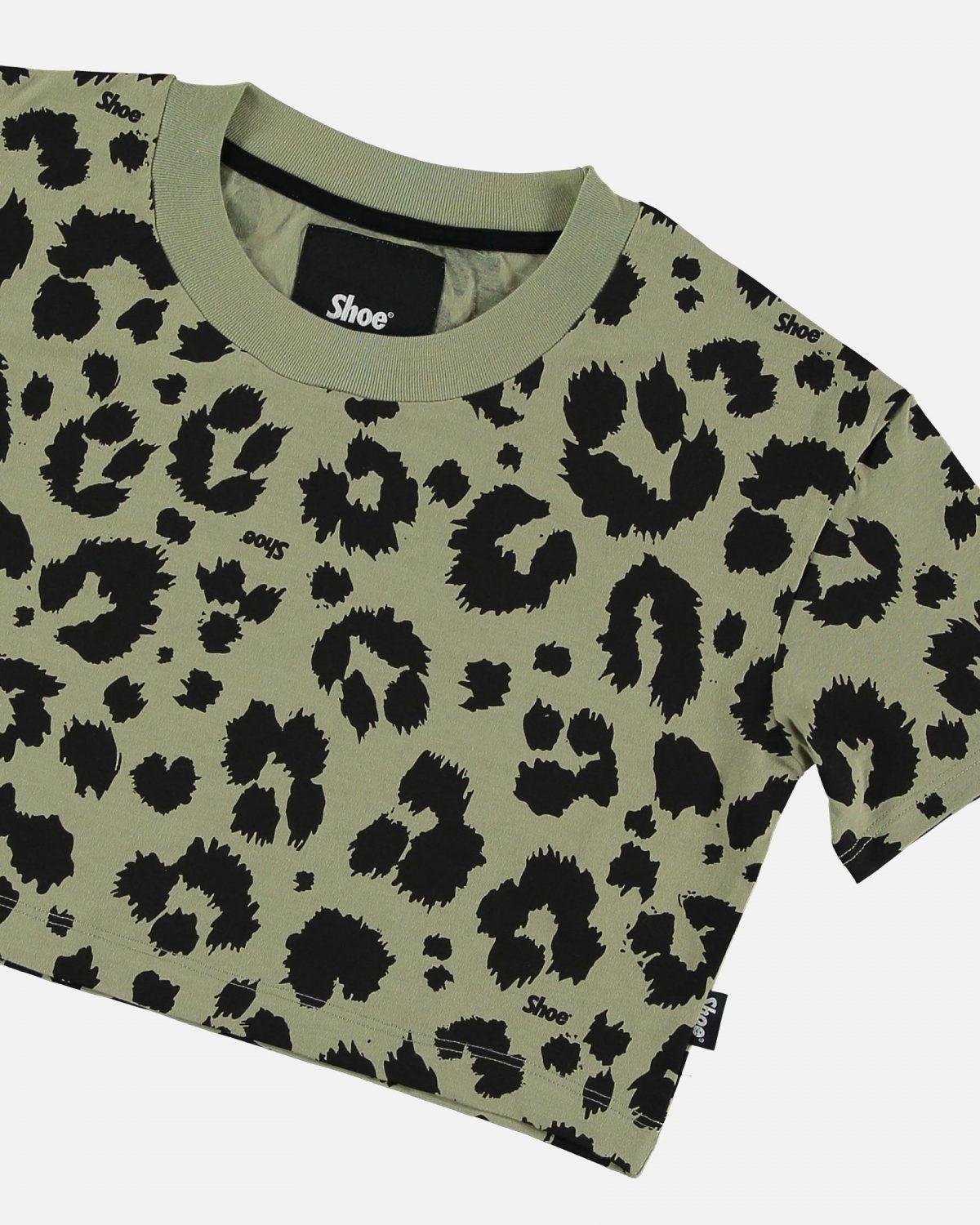 T-SHIRT CROP M/CORTA FANTASIA LEO SAGE