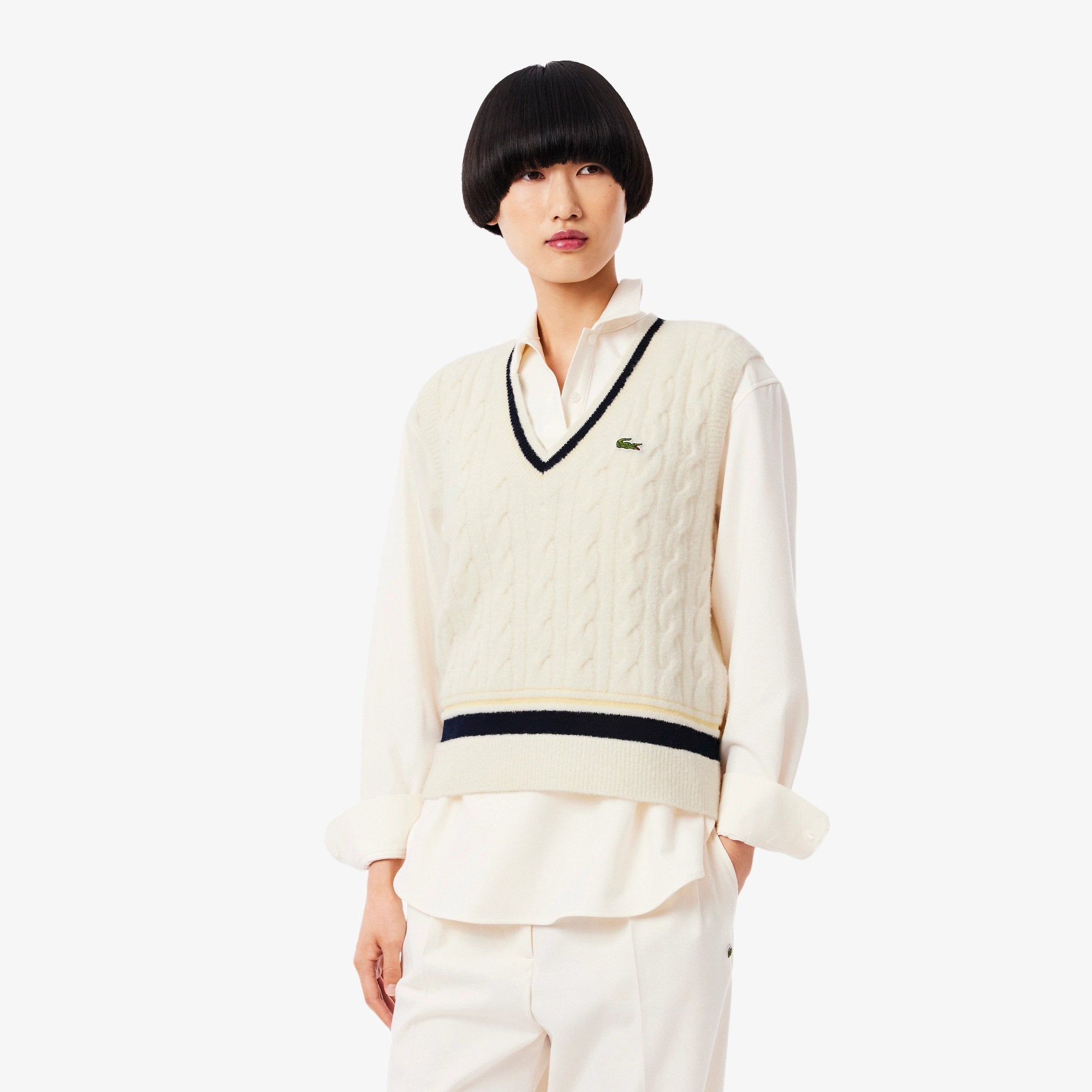 MAGLIONE A TRECCIA IN LANA DONNA