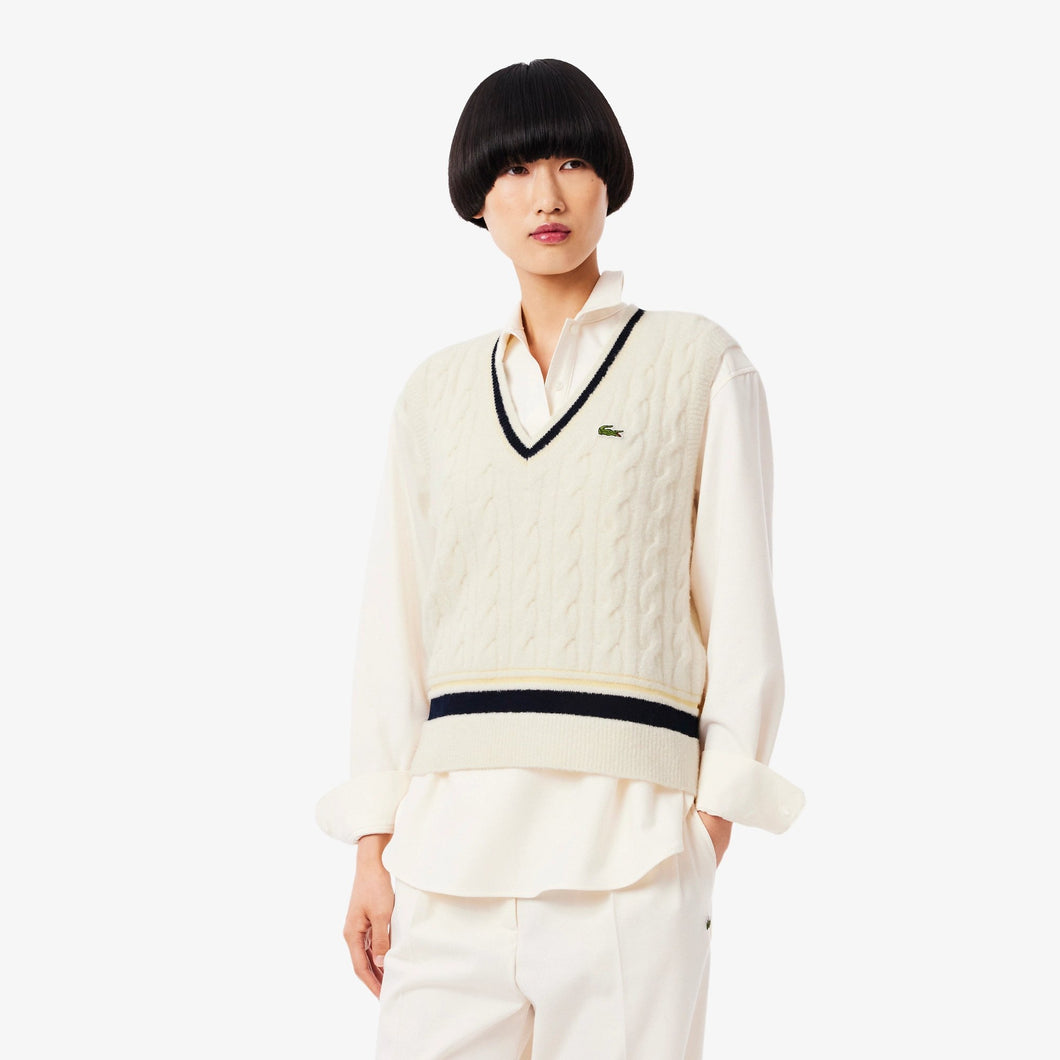 MAGLIONE A TRECCIA IN LANA DONNA