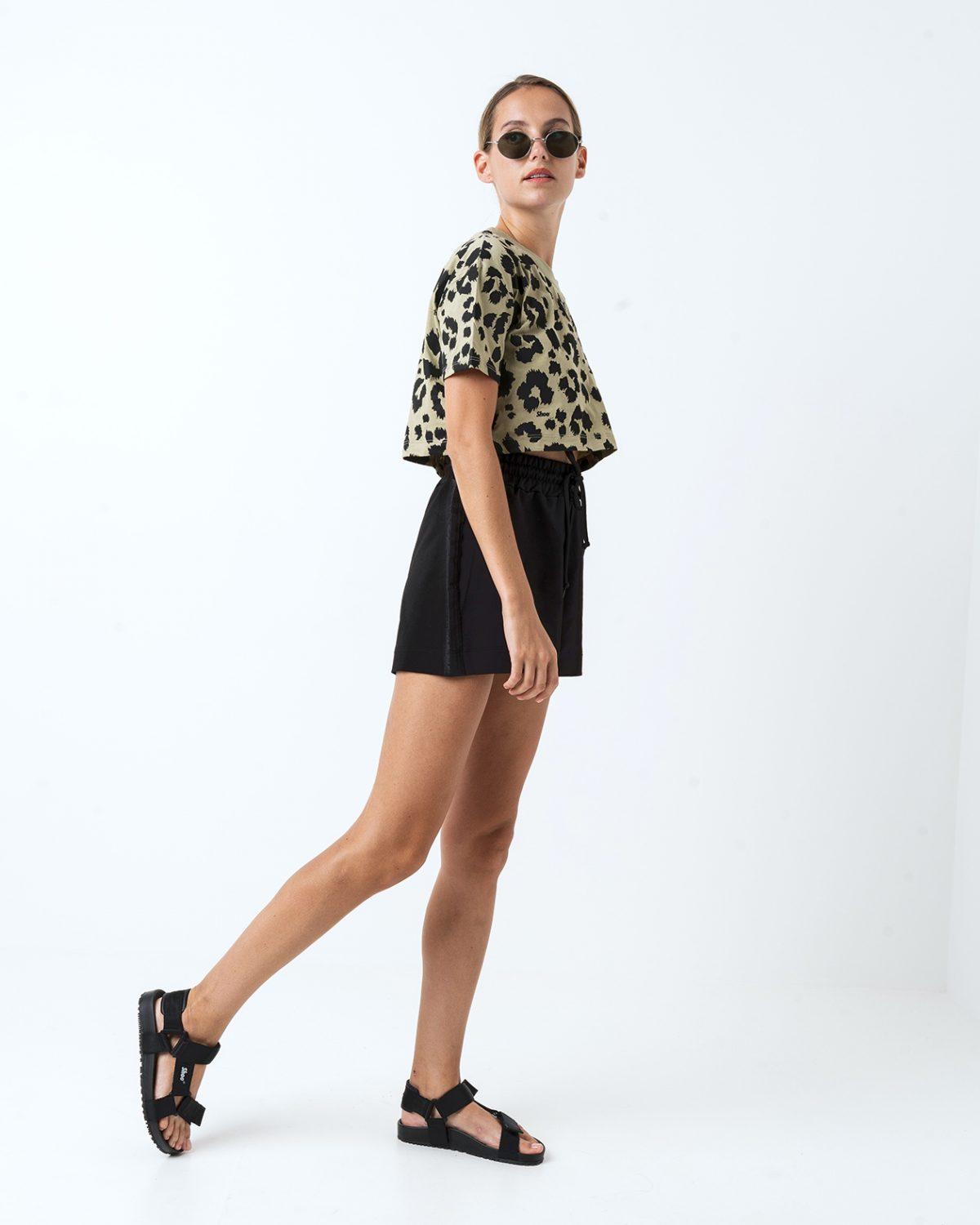 T-SHIRT CROP M/CORTA FANTASIA LEO SAGE