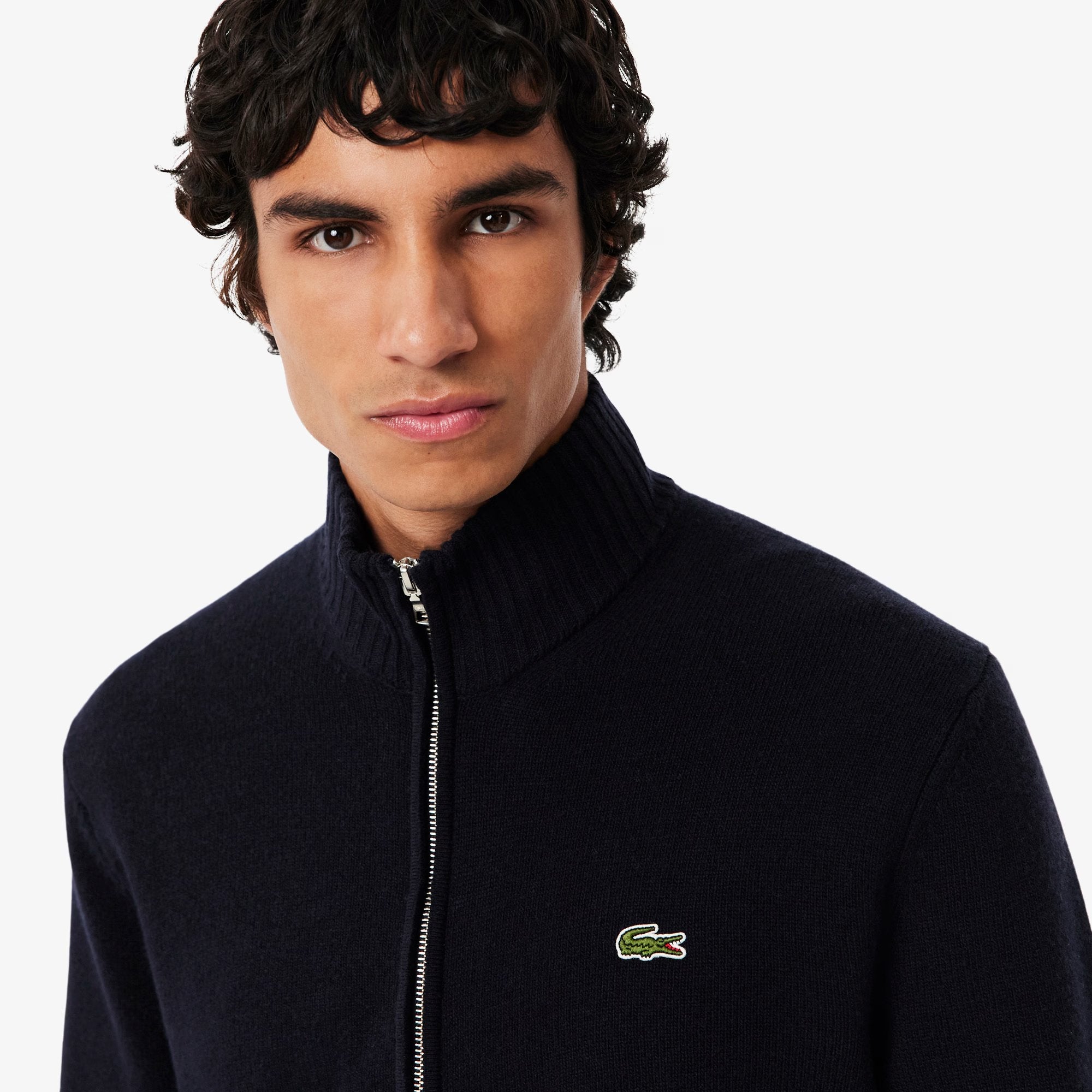 MAGLIONE CON ZIP LUNGA LACOSTE